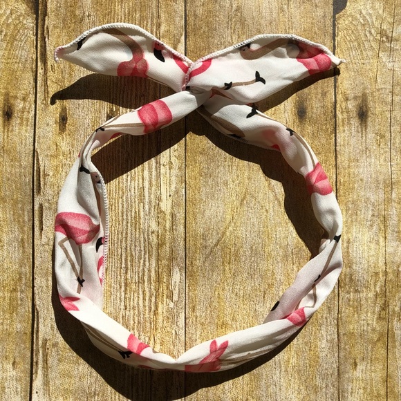 Flamingo headband head wraps- white - Picture 4 of 6